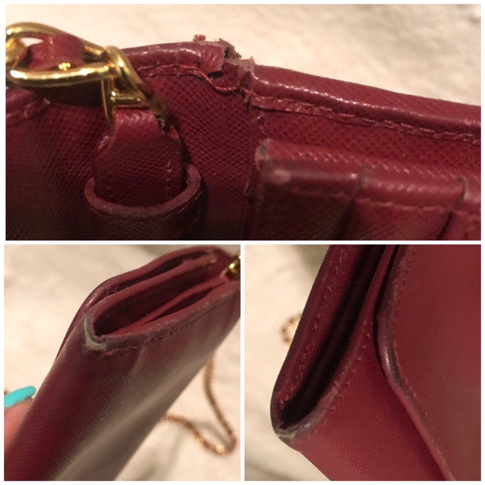 👑✅PRICE FIRM✅ AUTHENTIC Burgundy Prada Wallet. (NO strap chain included) - Picture 11 of 17